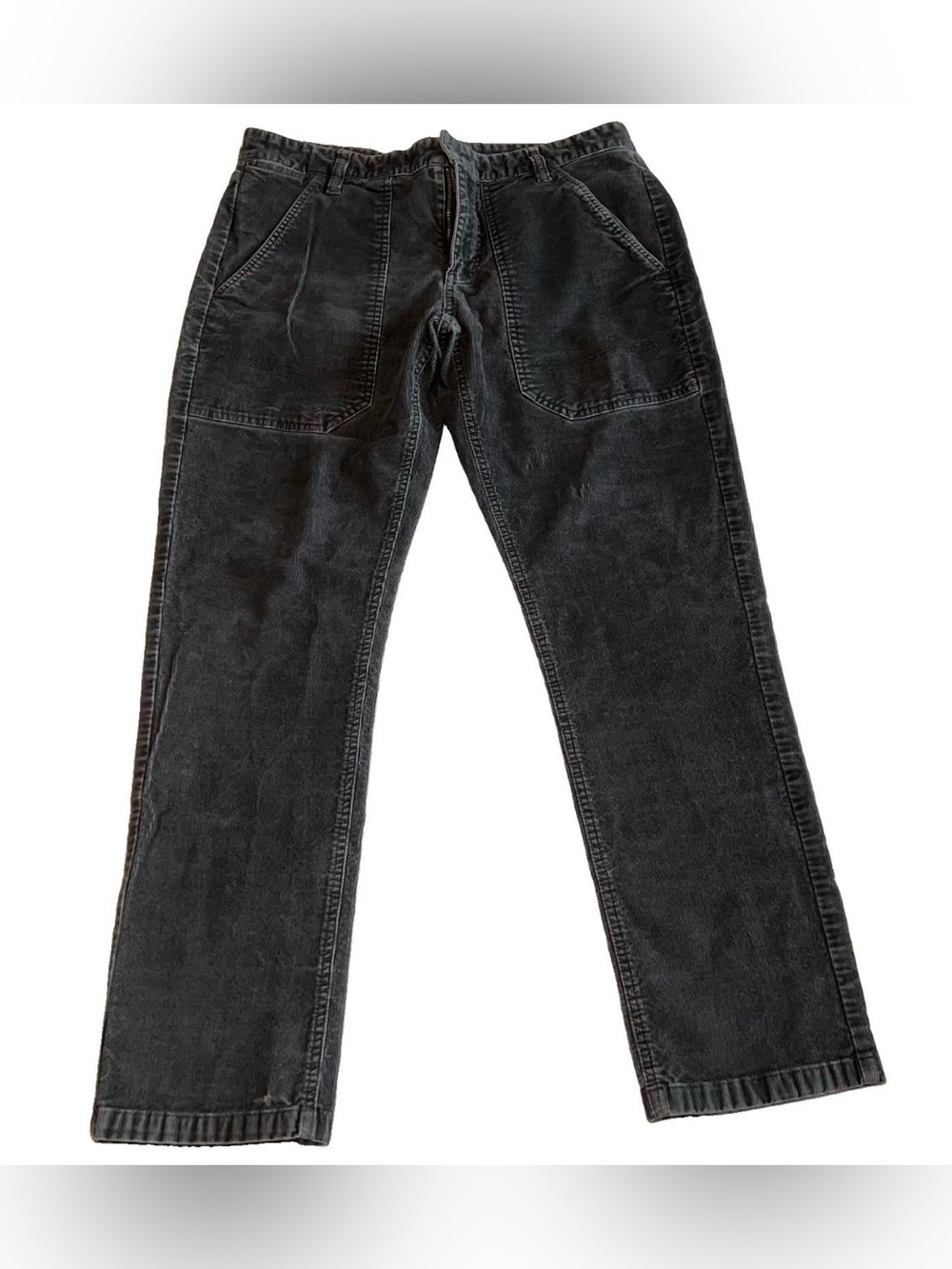 LL Bean Corduroy Fatigue Pants Men’s 34 Gray Slim Straight Fit 30” Inseam